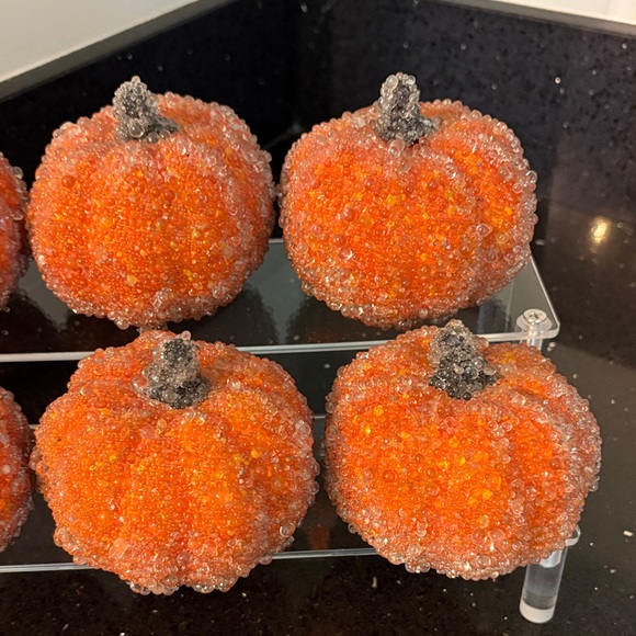 SET/6 Beaded Pumpkins Fall Halloween by Valerie Parr Hill Shabby Chic BOHO - Picture 5 of 11